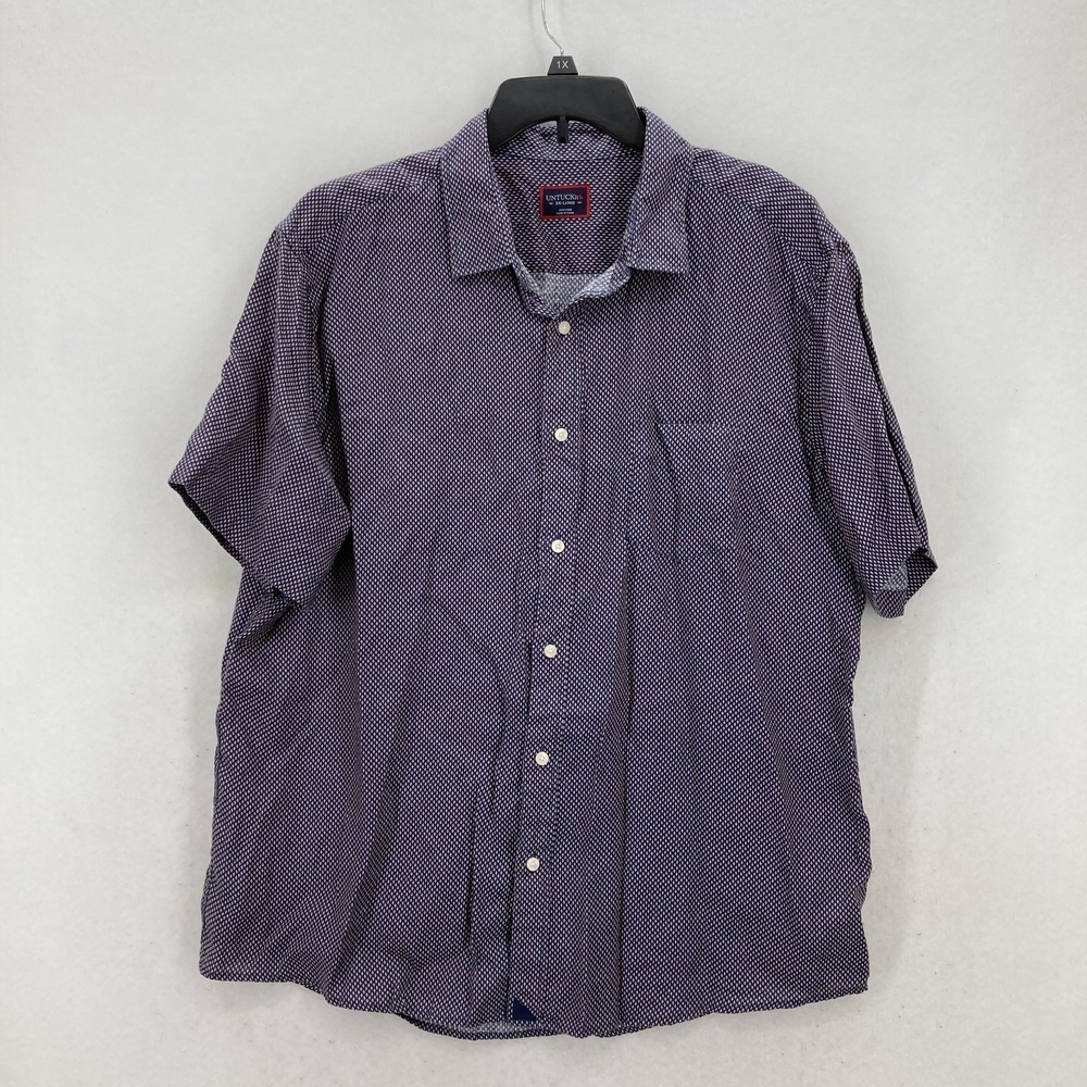 UNTUCKit Shirt Mens 2XL Blue Orange Cadalso Linen Short Sleeve Button Up Preppy